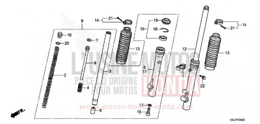 GABEL, VORNE CRF100FC de 2012